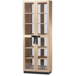 The Bow Glasvitrine, Geölte Eiche Weiß