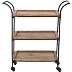 Bloomingville Ling Bartisch Mit Rädern / Servierwagen, Mangoholz