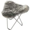 Flying Goose Iceland Hocker, Chrom/ Shorn Grau -Möbelgeschäft cuero flying goose iceland hocker shorn grau 6