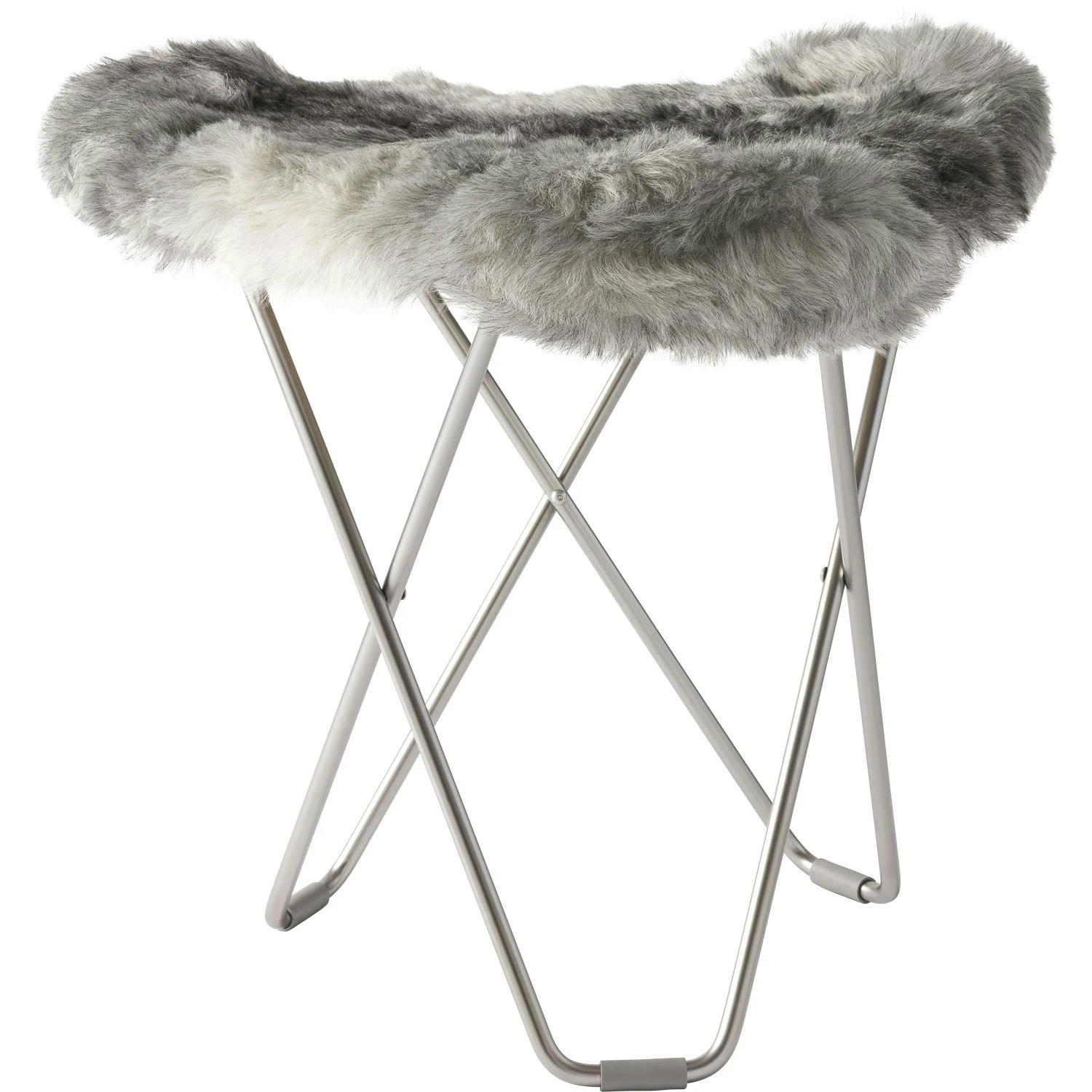 Flying Goose Iceland Hocker, Chrom/ Shorn Grau 4 Flying Goose Iceland Hocker, Chrom/ Shorn Grau – Bild 2