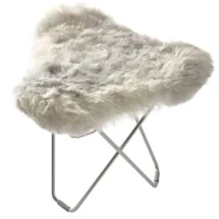 Flying Goose Iceland Hocker, Chrom/ Shorn Grau 10 Flying Goose Iceland Hocker, Chrom/ Shorn Grau -Möbelgeschäft cuero flying goose iceland hocker shorn grau 8