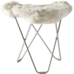 Flying Goose Iceland Hocker, Chrom/ Shorn Grau 11 Flying Goose Iceland Hocker, Chrom/ Shorn Grau -Möbelgeschäft cuero flying goose iceland hocker shorn grau 9
