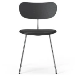 Habit Stuhl Chrom, Schwarz Leder / Schwarz Eiche