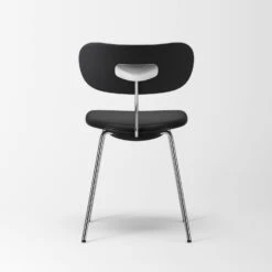 Habit Stuhl Chrom, Schwarz Leder / Schwarz Eiche -Möbelgeschäft decotique habit stuhl 48