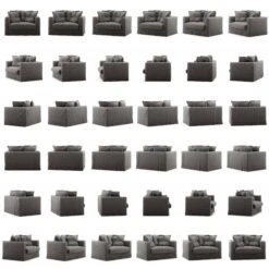 Le Grand Air Liebessitz Baumwolle, Grau -Möbelgeschäft decotique le grand air loveseat baumwolle 6