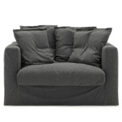 Le Grand Air Loveseat Leinen, Carbon Dust