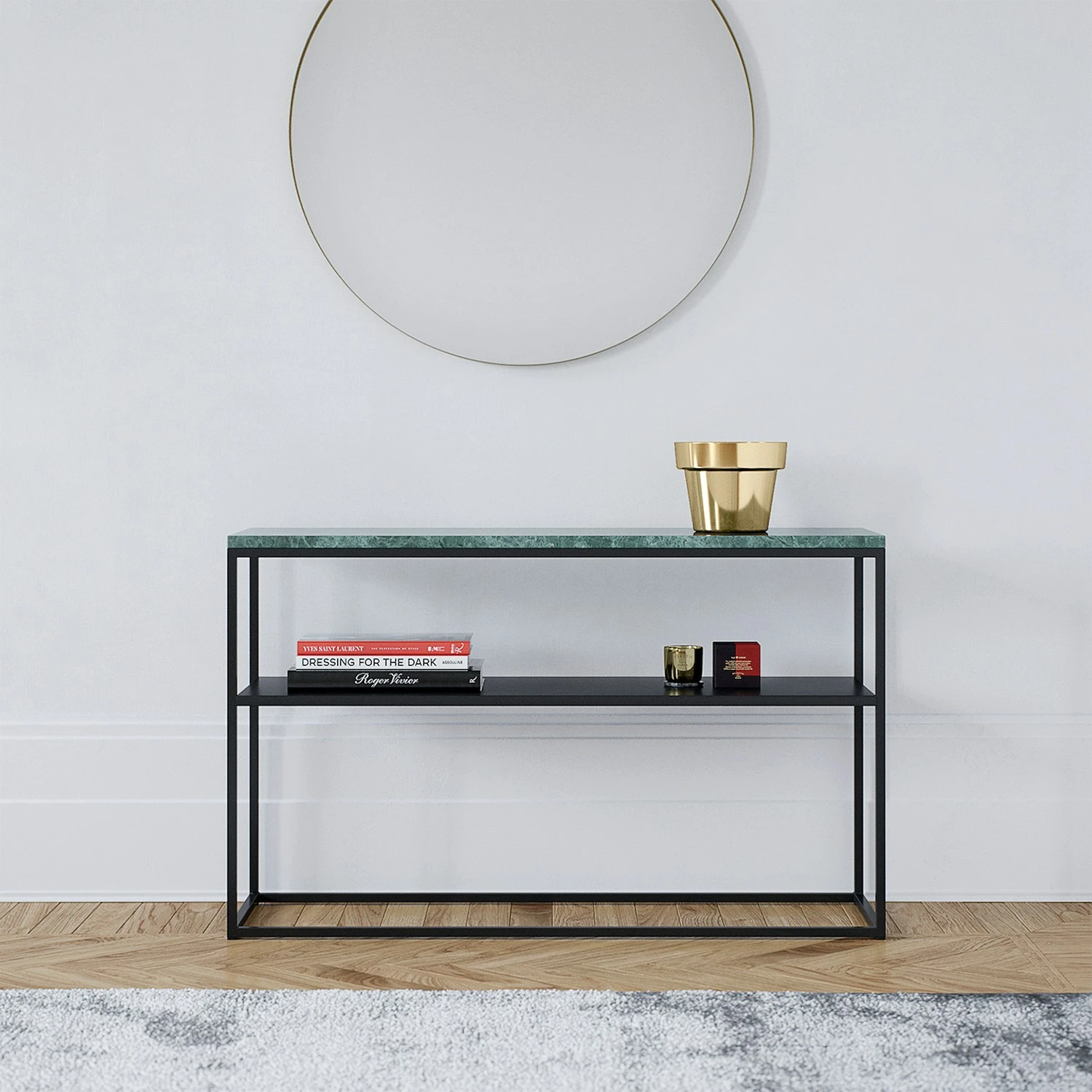 Marvelous Sideboard 105x62 Cm, Schwarz/Marmor 4 Marvelous Sideboard 105x62 Cm, Schwarz/Marmor – Bild 2