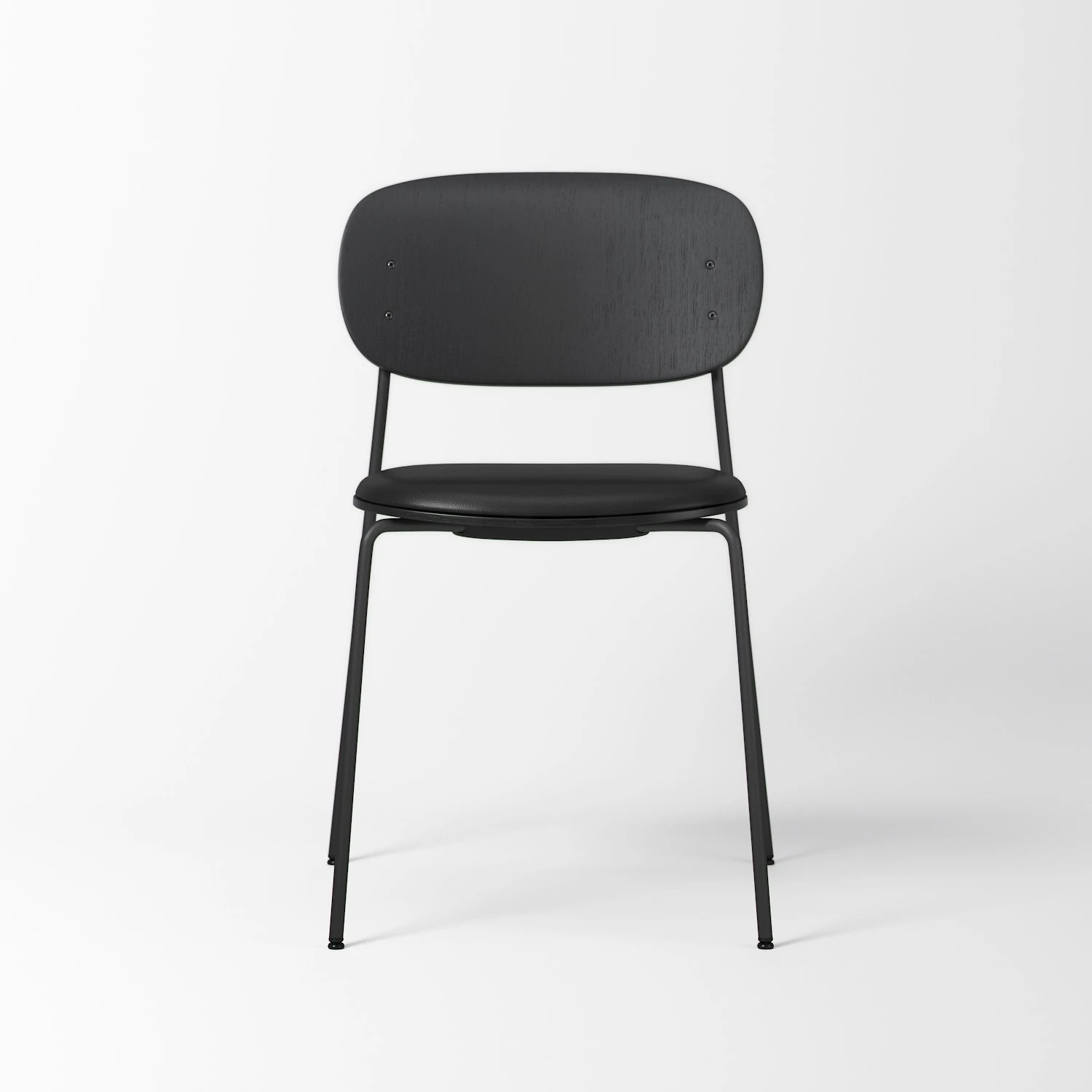 Note Stuhl Schwarz, Schwarz Leder / Schwarz Eiche 4 Note Stuhl Schwarz, Schwarz Leder / Schwarz Eiche – Bild 2