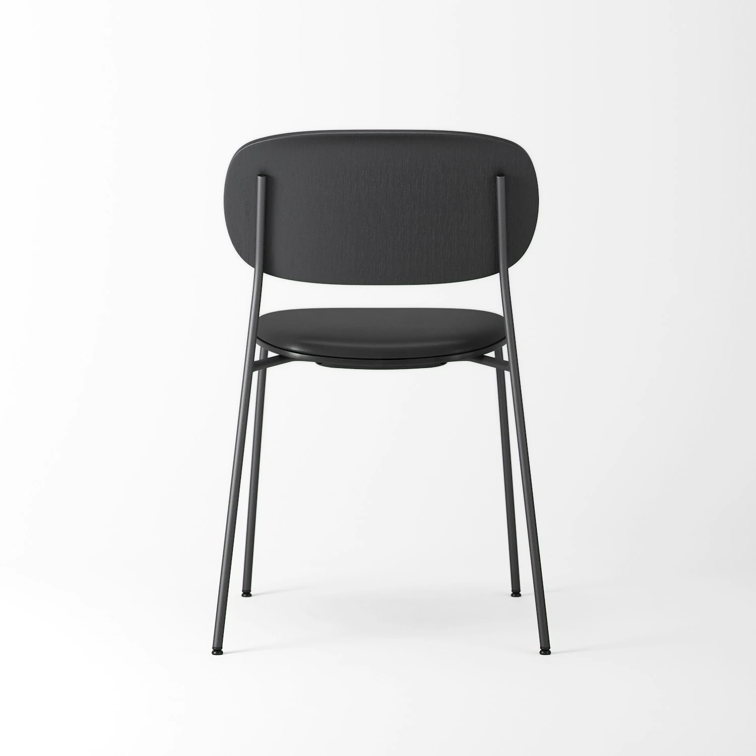 Note Stuhl Schwarz, Schwarz Leder / Schwarz Eiche 7 Note Stuhl Schwarz, Schwarz Leder / Schwarz Eiche – Bild 5