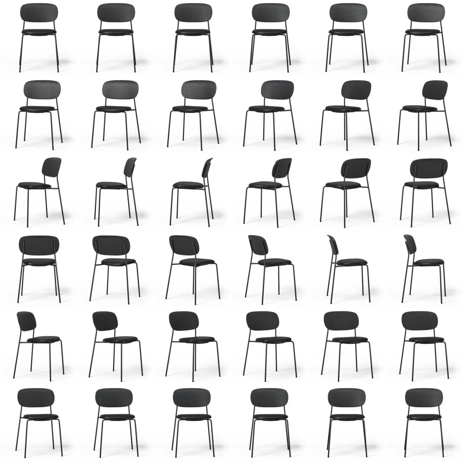 Note Stuhl Schwarz, Schwarz Leder / Schwarz Eiche 8 Note Stuhl Schwarz, Schwarz Leder / Schwarz Eiche – Bild 6