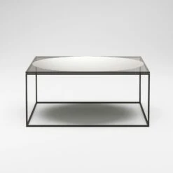 Observe Kaffeetisch 89x89 Cm, In Rauchfarbenem Glas / Eingefügt Spiegel -Möbelgeschäft decotique observe coffee table 89x89 cm 15