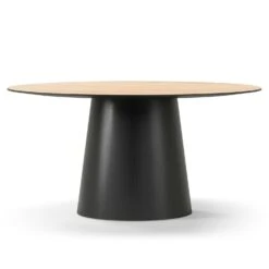 Social Esstisch Natürlich Eiche / Schwarz Eiche, 150 Cm