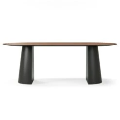 Social Esstisch Walnussholz / Schwarz Eiche, 220 Cm