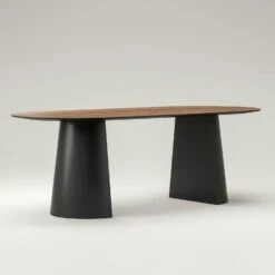 Social Esstisch Walnussholz / Schwarz Eiche, 220 Cm -Möbelgeschäft decotique social esstisch walnussholz schwarz eiche 5