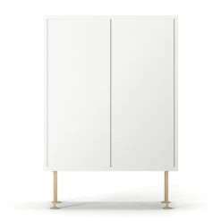 Vogue 64 Schränkchen, Weiß / Messing