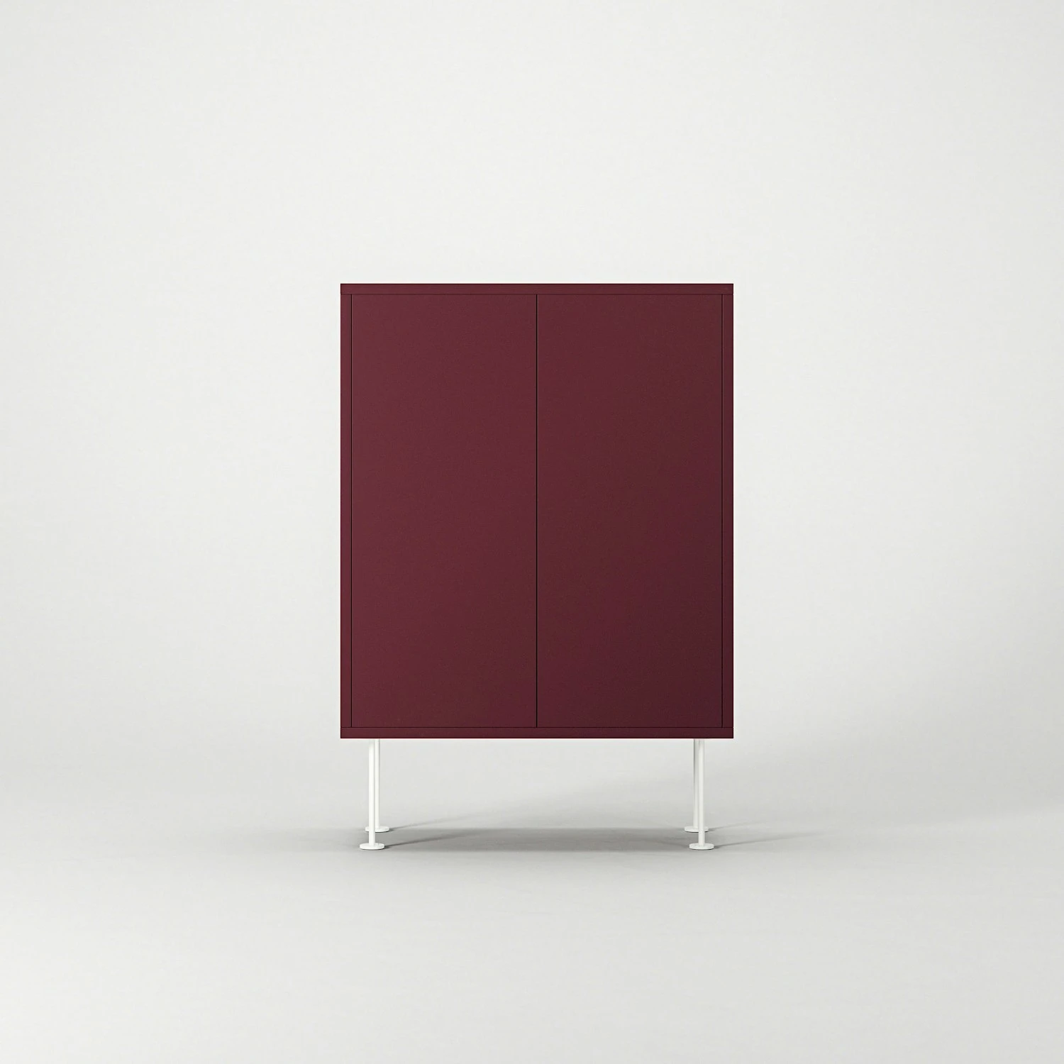 Vogue 64 Schränkchen, Weinrot / Weiß 4 Vogue 64 Schränkchen, Weinrot / Weiß – Bild 2
