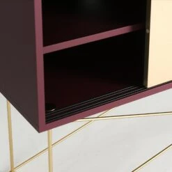 Vogue Fernsehbank 136 Cm Zwei Messing-Schiebetüren Und Gestell, Weinrot/Messing 11 Vogue Fernsehbank 136 Cm Zwei Messing-Schiebetüren Und Gestell, Weinrot/Messing -Möbelgeschäft decotique vogue fernsehbank 136 cm zwei messing schiebeturen und gestell 126