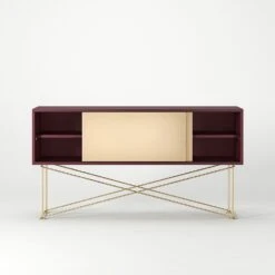 Vogue Fernsehbank 136 Cm Zwei Messing-Schiebetüren Und Gestell, Weinrot/Messing 13 Vogue Fernsehbank 136 Cm Zwei Messing-Schiebetüren Und Gestell, Weinrot/Messing -Möbelgeschäft decotique vogue fernsehbank 136 cm zwei messing schiebeturen und gestell 128