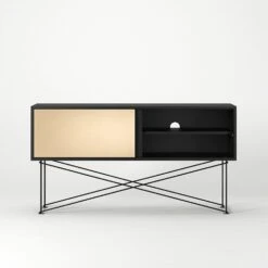 Vogue Fernsehbank 136 Messing-Schiebetüre Und Gestell, Anthrazit/Schwarz -Möbelgeschäft decotique vogue fernsehbank 136 messing schiebeture und gestell 29