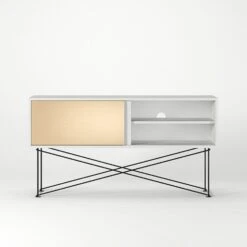 Vogue Fernsehbank 136 Messing-Schiebetüre Und Gestell, Weiß/Schwarz 12 Vogue Fernsehbank 136 Messing-Schiebetüre Und Gestell, Weiß/Schwarz -Möbelgeschäft decotique vogue fernsehbank 136 messing schiebeture und gestell 70