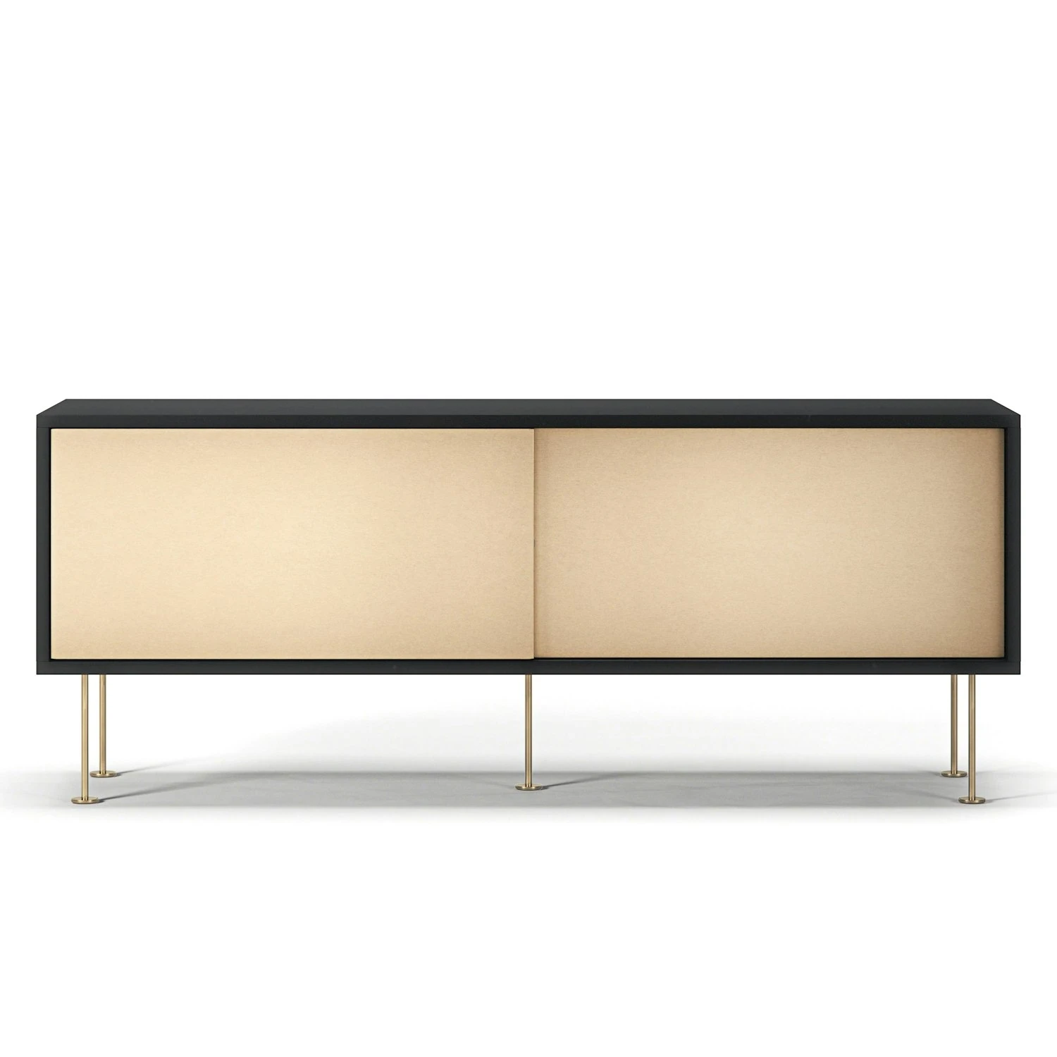 Vogue Fernsehbank 136 Messingtüren Und Messingbeine, Anthrazit/Messing 3 Vogue Fernsehbank 136 Messingtüren Und Messingbeine, Anthrazit/Messing