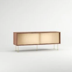 Vogue Fernsehbank 136 Messingtüren Und Messingbeine, Walnuss/Messing -Möbelgeschäft decotique vogue fernsehbank 136 messingturen und messingbeine 52