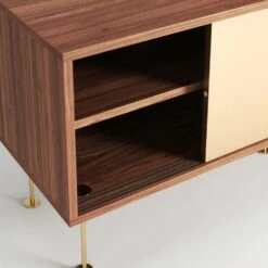 Vogue Fernsehbank 136 Messingtüren Und Messingbeine, Walnuss/Messing -Möbelgeschäft decotique vogue fernsehbank 136 messingturen und messingbeine 53