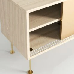 Vogue Fernsehbank 180 Cm Zwei Messingtüren Und Messingbeine, Weißpigmentierte Eiche/Messing -Möbelgeschäft decotique vogue fernsehbank 180 cm zwei messingturen und messingbeine 60