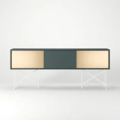 Vogue Fernsehbank 180 Zwei Messingtüren Und Zwei Ständer, Grau/Weiß -Möbelgeschäft decotique vogue fernsehbank 180 zwei messingturen und zwei stander 152