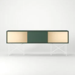 Vogue Fernsehbank 180 Zwei Messingtüren Und Zwei Ständer, Grün/Weiß -Möbelgeschäft decotique vogue fernsehbank 180 zwei messingturen und zwei stander 159