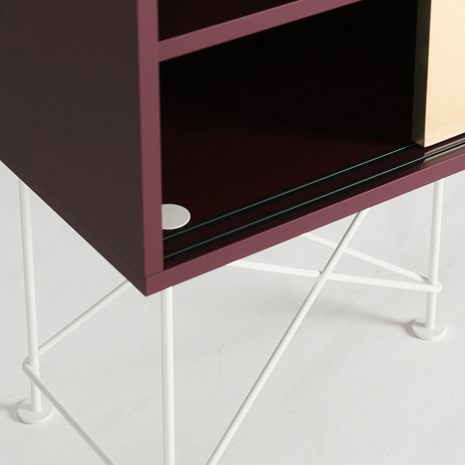 Vogue Fernsehbank 180 Zwei Messingtüren Und Zwei Ständer, Weinrot/Weiß 6 Vogue Fernsehbank 180 Zwei Messingtüren Und Zwei Ständer, Weinrot/Weiß – Bild 4