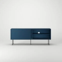 Vogue Medienbank Mit Beinen 136 Cm, Dunkelblau / Schwarz -Möbelgeschäft decotique vogue lowboard 136 cm auf messing beinen 128