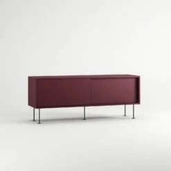 Vogue Medienbank Mit Beinen 136 Cm, Burgunderrot / Schwarz -Möbelgeschäft decotique vogue lowboard 136 cm auf messing beinen 154