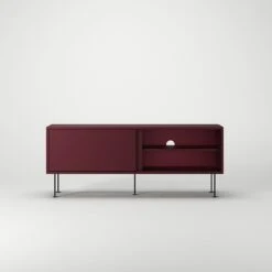Vogue Medienbank Mit Beinen 136 Cm, Burgunderrot / Schwarz -Möbelgeschäft decotique vogue lowboard 136 cm auf messing beinen 156