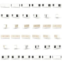 Vogue Medienbank Mit Beinen 136 Cm, Weiß / Messing -Möbelgeschäft decotique vogue lowboard 136 cm auf messing beinen 41