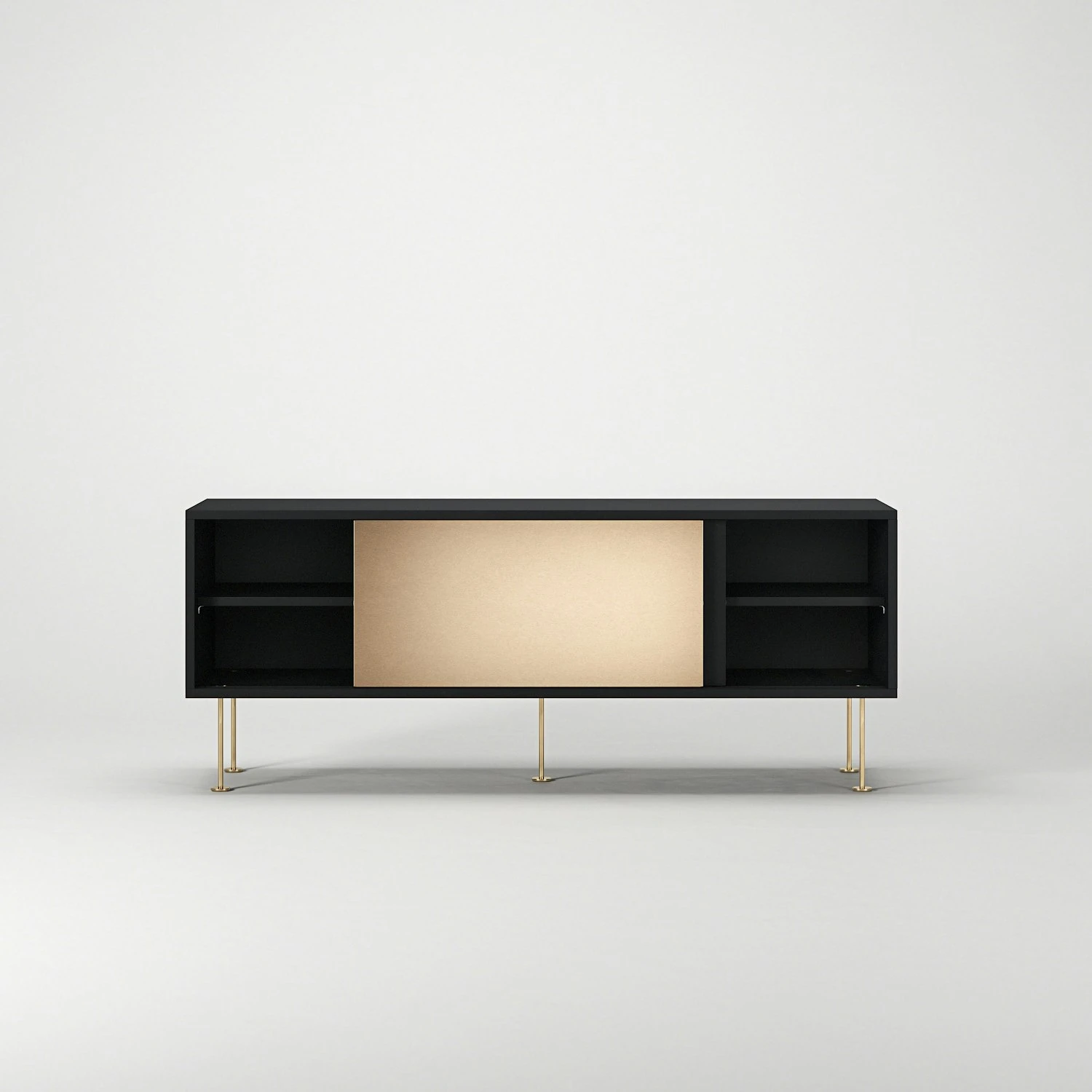 Vogue Sideboard 136 Cm, Messing-Schiebetüre & Anthrazit 8 Vogue Sideboard 136 Cm, Messing-Schiebetüre & Anthrazit – Bild 6