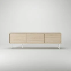 Vogue Medienbank Mit Beinen 180 Cm, White Pigmented Oak / Weiß -Möbelgeschäft decotique vogue lowboard 180 cm auf messing beinen 189