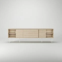 Vogue Medienbank Mit Beinen 180 Cm, White Pigmented Oak / Weiß -Möbelgeschäft decotique vogue lowboard 180 cm auf messing beinen 193