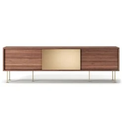 Vogue Lowboard 180 Cm, Walnuss/2W1B/Messing