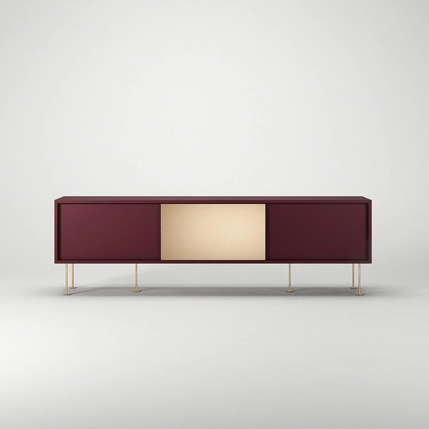 Vogue Lowboard 180 Cm, Weinrot/2WR1B/Messing 4 Vogue Lowboard 180 Cm, Weinrot/2WR1B/Messing – Bild 2