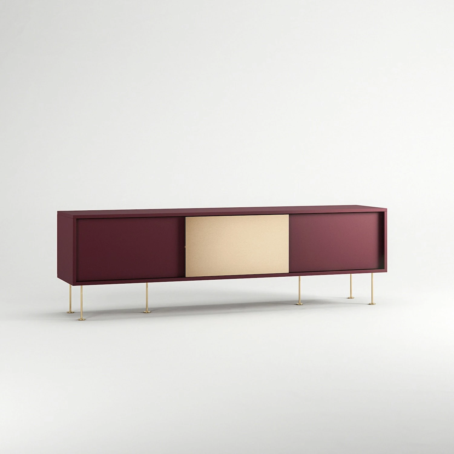 Vogue Lowboard 180 Cm, Weinrot/2WR1B/Messing 5 Vogue Lowboard 180 Cm, Weinrot/2WR1B/Messing – Bild 3