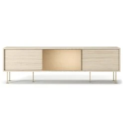 Vogue Lowboard 180 Cm, Weiße Eiche/2WO1B/Messing