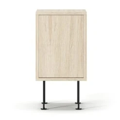 Vogue Nachttisch, White Pigmented Oak / Schwarz
