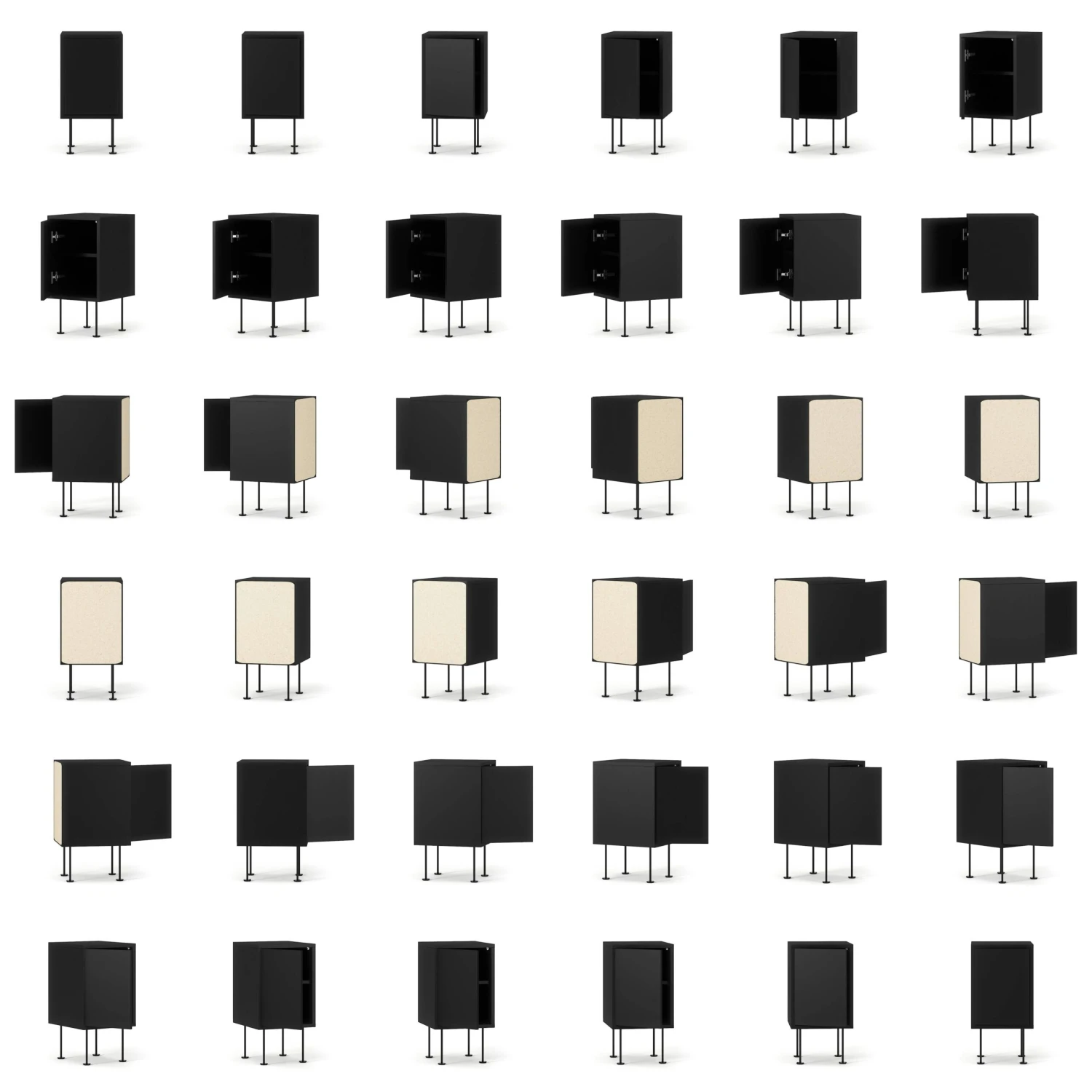 Vogue Nachttisch, Anthrazit / Schwarz 8 Vogue Nachttisch, Anthrazit / Schwarz – Bild 6