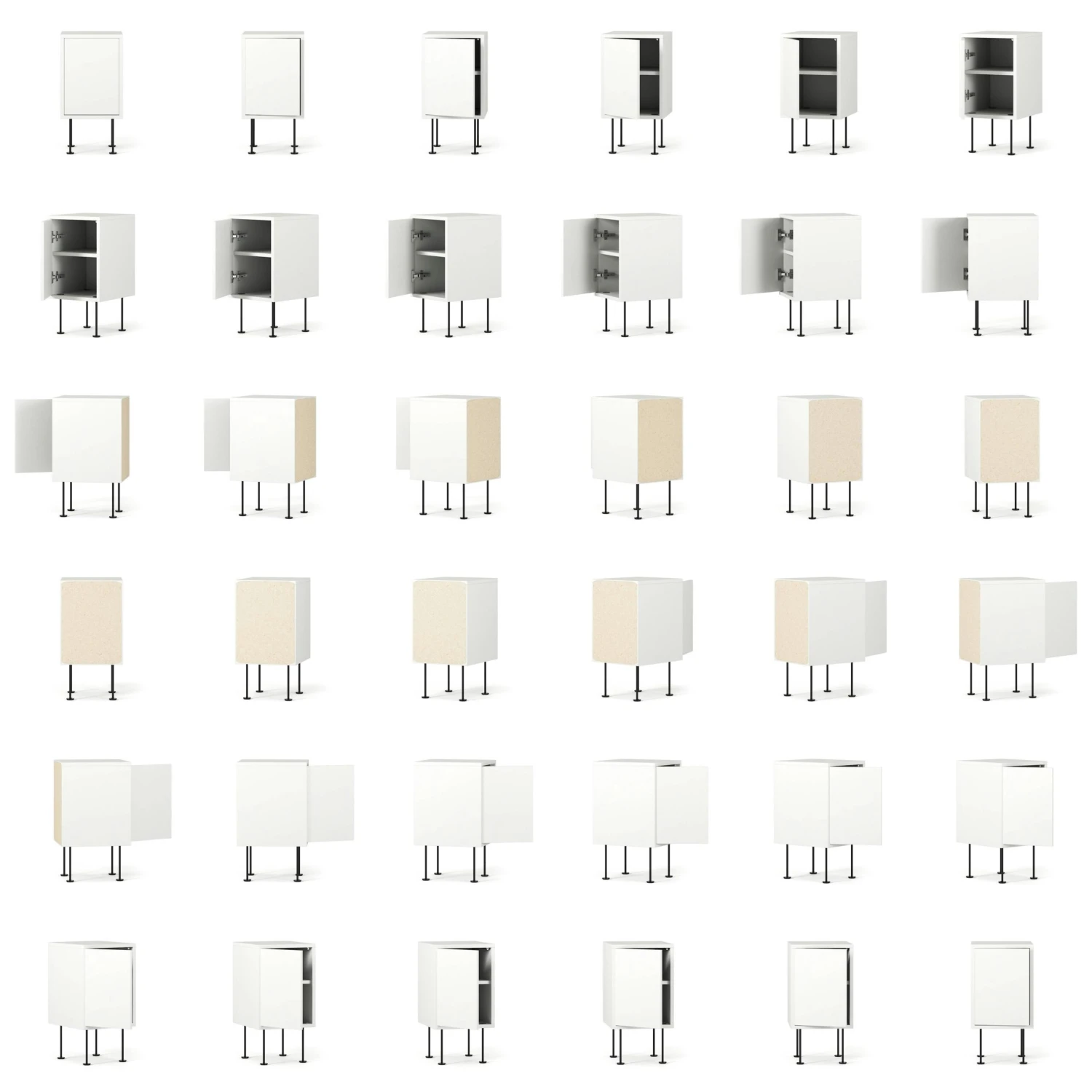 Vogue Nachttisch, Weiß / Schwarz 7 Vogue Nachttisch, Weiß / Schwarz – Bild 5