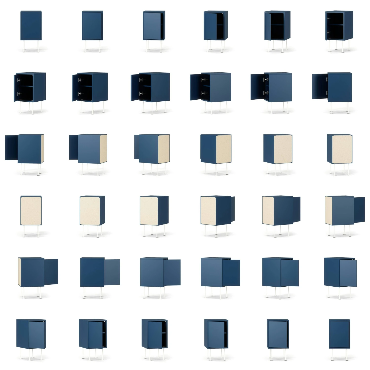 Vogue Nachttisch, Blau / Weiß 8 Vogue Nachttisch, Blau / Weiß – Bild 6