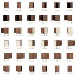 Vogue Nachttisch, Walnussfarben / Messing -Möbelgeschäft decotique vogue nachttisch 166