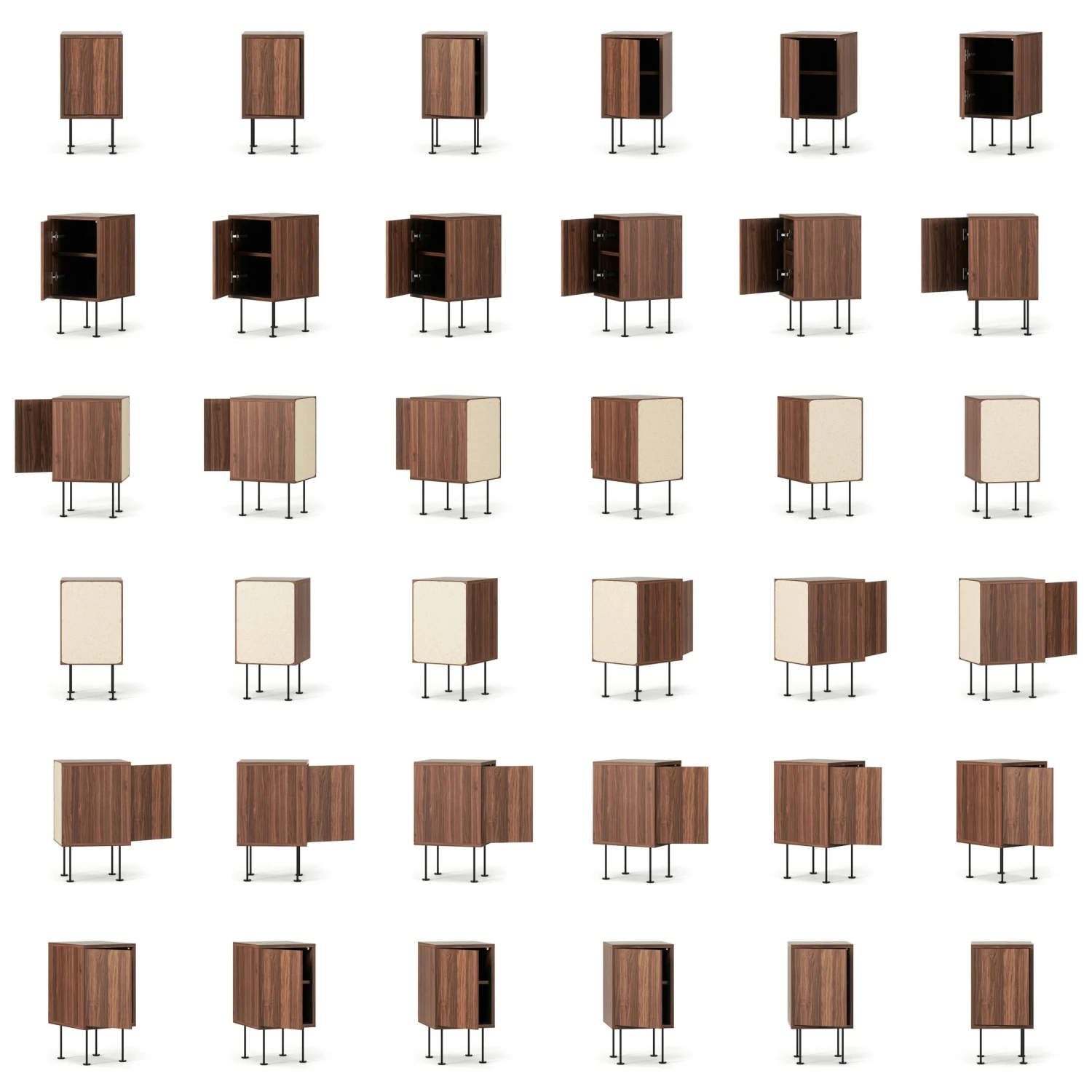 Vogue Nachttisch, Walnussfarben / Schwarz 7 Vogue Nachttisch, Walnussfarben / Schwarz – Bild 5