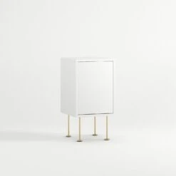 Vogue Nachttisch, Weiß / Messing -Möbelgeschäft decotique vogue nachttisch 32