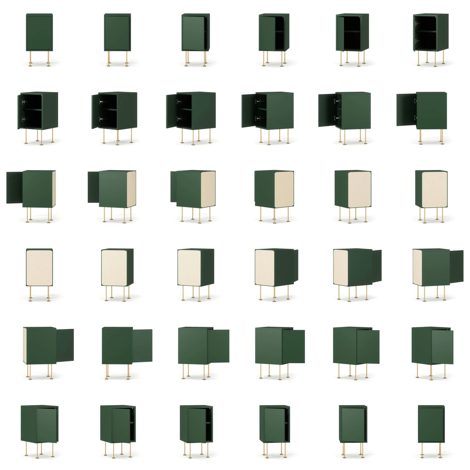 Vogue Nachttisch, Grün / Messing 8 Vogue Nachttisch, Grün / Messing – Bild 6